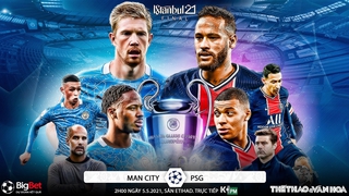 Soi kèo nhà cái Man City vs PSG. K+, K+PM trực tiếp Bán kết lượt về Cúp C1