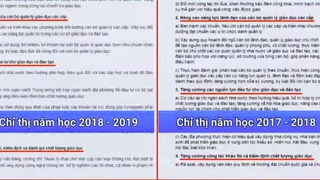 Chỉ thị năm học mới 3 năm liền na ná giống nhau?