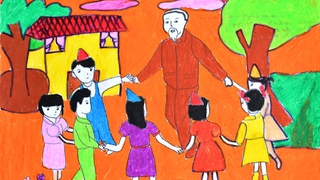 Thiếu nhi thi vẽ tranh, sáng tác thơ văn thể hiện lòng kính yêu Bác Hồ