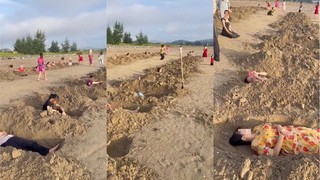 Nghệ An: Đã sớm giải tán nhóm du khách nằm xuống các hố cát gây xôn xao trên Facebook