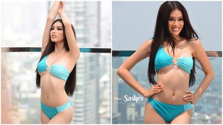 Á hậu Ngọc Thảo trình diễn bikini nóng bỏng tại Miss Grand International