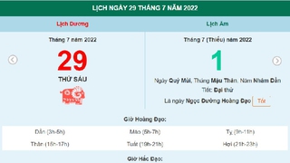 Xem ngày 29 tháng 7 năm 2022 là ngày tốt hay xấu?