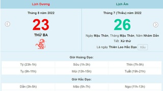 Lịch âm 23/9, xem lịch thứ Sáu ngày 23 tháng 9 năm 2022 là ngày tốt hay xấu?