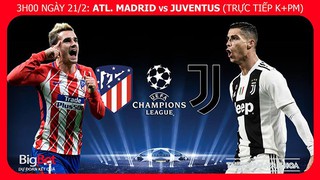 Soi kèo Atletico Madrid vs Juventus (3h00 ngày 21/2). Kèo bóng đá. Trực tiếp bóng đá K+