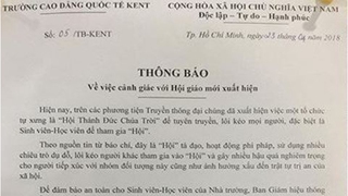 Nhiều trường ĐH tại TP HCM cảnh báo sinh viên về 'Hội thánh đức Chúa trời'