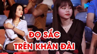 Bạn gái Quang Hải và Đoàn Văn Hậu 'đọ sắc' trên khán đài