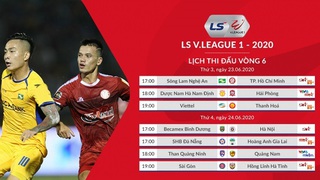 Kết quả bóng đá. Kết quả vòng 6 V.League 2020. Bảng xếp hạng V-League