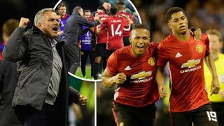 Mourinho có thể chấn thương vì màn ăn mừng quá khích bàn thắng của Rashford