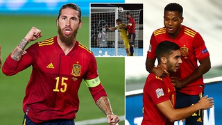 Tây Ban Nha 4-0 Ukraine: Sergio Ramos lập cú đúp, thần đồng Ansu Fati lập kỷ lục