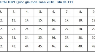 Giải đề thi toán 2018 mã đề 111