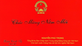 Thiếp chúc mừng năm mới 2020 của Tổng Bí thư, Chủ tịch nước Nguyễn Phú Trọng