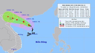 Bão số 2 hướng thẳng về đất liền Hải Phòng - Quảng Ninh