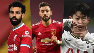 Cuộc đua phá lưới Ngoại hạng Anh: Salah sáng giá nhất. Bruno Fernandes xếp sau Son Heung-min