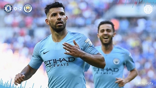 Video clip bàn thắng Man City 2-0 Chelsea: Aguero toả sáng, Man City giành Siêu cúp Anh