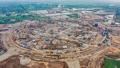 Nhộn nhịp trên công trường dự án sân vận động Trống Đồng, Hà Nội