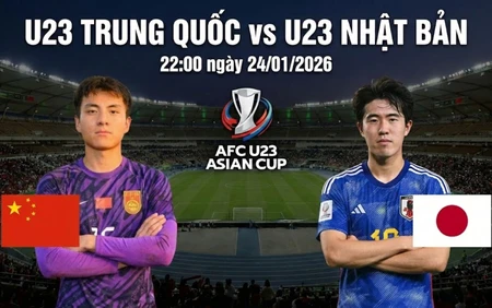 Lịch thi đấu bóng đá hôm nay 24/1: Trực tiếp U23 Trung Quốc đấu với U23 Nhật Bản