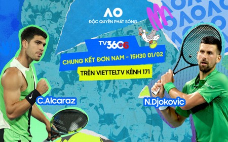 Trực tiếp tennis Alcaraz vs Djokovic 15h30 hôm nay, chung kết đơn nam Australian Open 2026