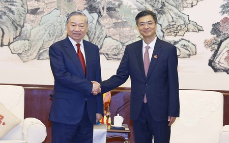 Tổng Bí thư, Chủ tịch nước Tô Lâm hội kiến Bí thư khu uỷ Khu tự trị dân tộc Choang Quảng Tây