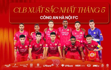 CLB CAHN nhận hat-trick giải thưởng tháng 5 V-League