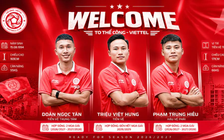 Á quân V-League công bố cùng lúc ba tân binh