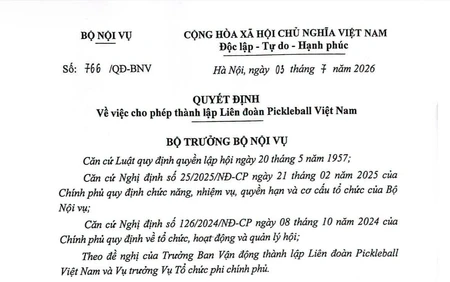 Liên đoàn Pickleball Việt Nam chính thức ra đời