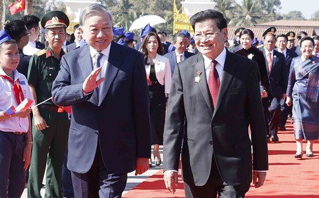 Tổng Bí thư Tô Lâm dự Lễ khánh thành Công viên Hữu nghị Lào - Việt Nam ở thủ đô Viêng Chăn