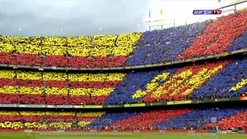 Sân Camp Nou biến thành bức tranh Mosaic