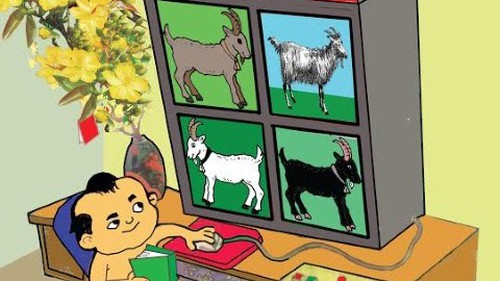 Chăn dê - Tranh của họa sĩ Nop