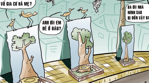 Vô gia cư - Tranh của họa sĩ Cận