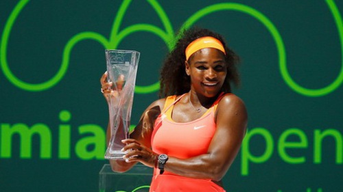 Thắng áp đảo Carla Suarez Navarro, Serena Williams vô địch Miami Masters 2015