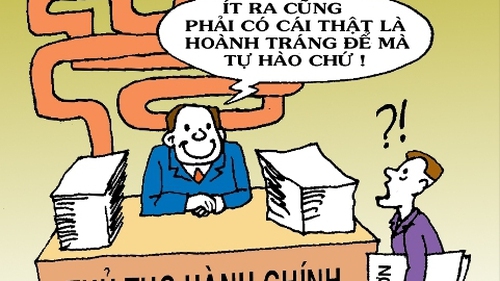 Thủ tục hành chính - Tranh của họa sĩ Tín Nhượng