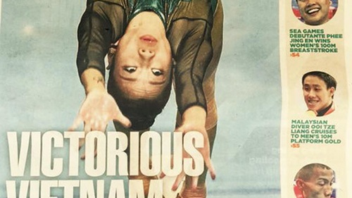 Sau Ánh Viên, Hà Thanh được lên trang bìa tờ báo nổi tiếng của Singapore