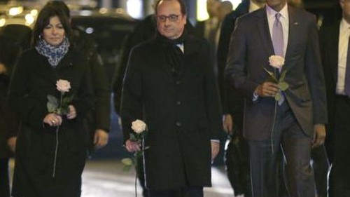 Tổng thống Mỹ và Pháp tới nhà hát Bataclan tưởng niệm nạn nhân khủng bố