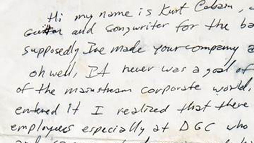 Đấu giá bức thư bàn đến khả năng giải thể Nirvana của Kurt Cobain