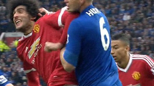 Chơi xấu nhau, Fellaini và Huth cùng bị treo giò 3 trận