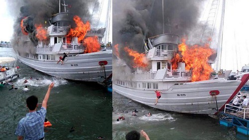 Remix Giải trí: Cháy tàu. Thú ngủ đêm trên Vịnh Hạ Long sẽ đi về đâu?