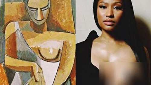 Mặc áo khoe nguyên vòng 1, Nicki Minaj tuyên bố lấy cảm hứng từ... Picasso