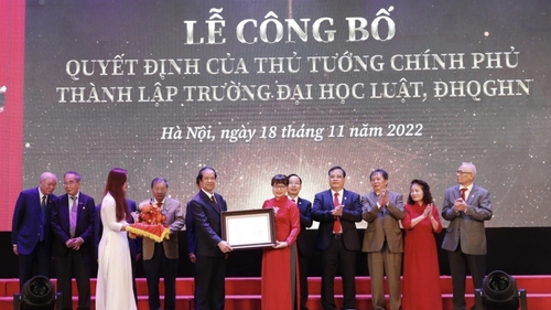 Công bố thành lập Trường Đại học Luật – Đại học Quốc gia Hà Nội