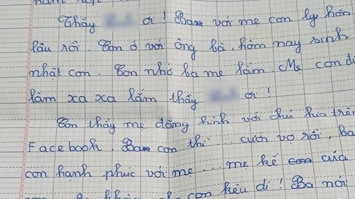 Nhói lòng bức thư bé gái lớp 9 tâm sự với thầy giáo chuyện bố mẹ ly hôn: 'Ba con cưới vợ rồi, mẹ cũng có bạn trai'