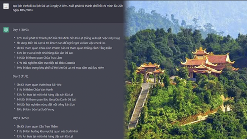 Chuyện thật như đùa: Xôn xao việc ChatGPT viết luôn lịch trình đi Đà Lạt cho người dùng từ A-Z