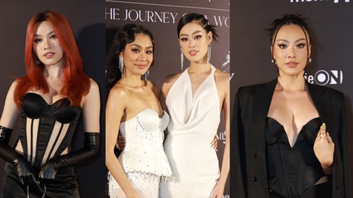 Dàn Hoa - Á hậu hội ngộ trên thảm đỏ sự kiện 'nóng nhất' Vbiz tối nay: Thảo Nhi Lê khoe dáng bên Khánh Vân