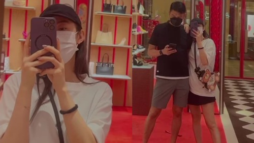 Minh Hằng lộ rõ bụng bầu khi xuất hiện bên ông xã