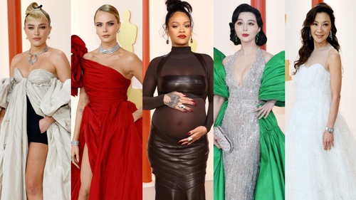 Siêu thảm đỏ Oscar 2023: Rihanna bụng bầu lớn 'chặt chém' Phạm Băng Băng, Cara Delevingne lộng lẫy, Dương Tử Quỳnh và tài tử gốc Á dẫn đầu dàn sao