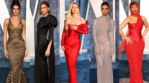 Tiệc hậu Oscar 2023: Kendall Jenner - Gigi Hadid lộng lẫy đè bẹp Hailey nhạt nhẽo, Cara o ép dẫn đầu dàn sao hở bạo gây sốc