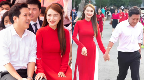 Nhã Phương lần đầu lộ diện hậu công bố mang thai: Nhan sắc gây chú ý, được Trường Giang 'cưng như trứng'