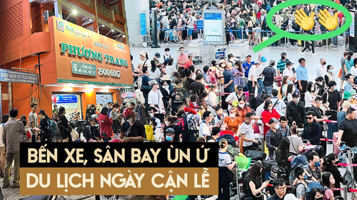 Ngày trước lễ 30/4 - 1/5: đông nghịt người kéo nhau ra bến xe, sân bay sớm tại TP.HCM, cảnh chờ đợi không kém gì Tết ta