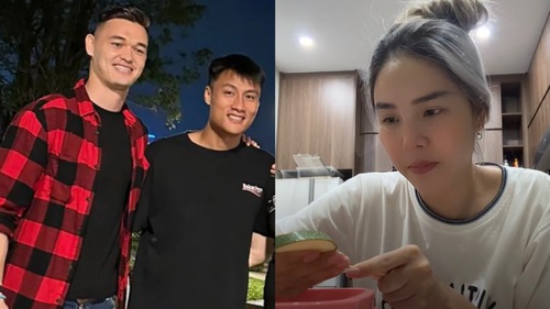 Vợ siêu mẫu của Mạc Hồng Quân tự tay chuẩn bị đồ ăn cho chồng mời thủ môn Việt kiều đến chơi