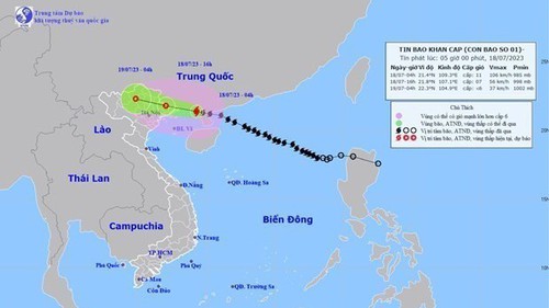 Bão số 1 cách Móng Cái khoảng 100 km