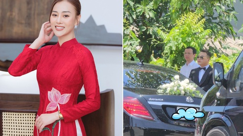 Đám hỏi Phương Oanh - Shark Bình: Vệ sĩ dùng ô che kín, chú rể bước xuống từ Maybach 