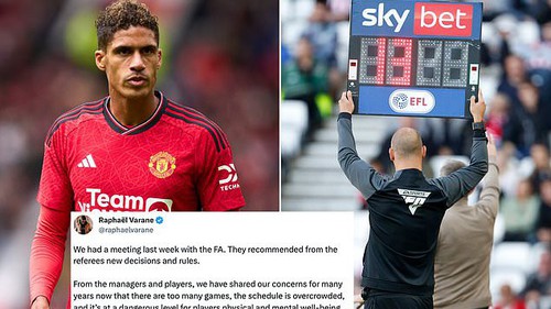 Sau Guardiola, đến lượt Varane chỉ trích thẳng mặt FA vì kéo dài thời gian bù giờ Ngoại hạng Anh